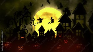 Halloween Background Animation with Seamless Loop