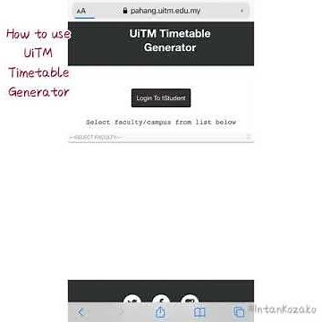 Cara Guna UiTM Timetable Generator
