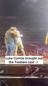 We didn't have Luke Combs bringing out the Twisters cast to shotgun a beer on stage on our country music bingo card, but we're so glad it happened. | CountryLine
