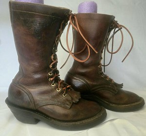 Nick's Handmade Damen Vintage Logger Schnür Leder Stiefel Größe 5.5 USA BB3 - Etsy.de