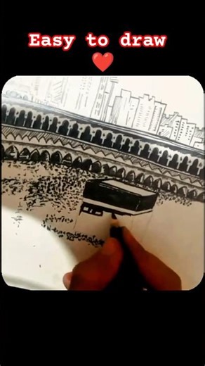 easy to draw #kaabadrawing ❤️ #allah #art #kaaba #drawing