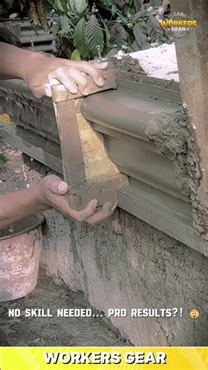 Hand - Held Cement Molding Tool for Decorative Edge Finishing and Wall Profiling in Masonry Projects