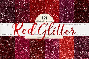 Red Glitter Textures, 12 Sparkle Digital Backgrounds, Instant Download - Etsy