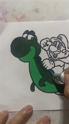 Satisfying ASMR Drawing ✨ Bowser vs Yoshi Coloring #shorts
