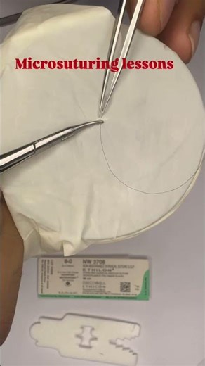 Microsuturing Practice with Ethilon 8-0 🔬🧵 #surgery #microsurgery #shorts