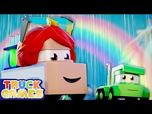 TRUCK GAMES - 天空中的彩虹！🌈 | 儿童汽车动画 | 有趣的儿童卡通