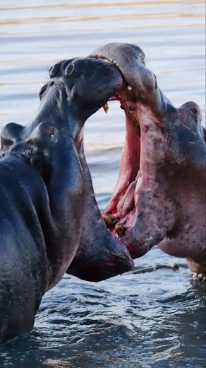 Nature Is Metal on Instagram: "Blood Bath 📽 by @Ranger_ebz Hippopotami might look like chill, oversized river chunkies, but when they fight, it’s a savage, blood-soaked brawl straight out of a slasher film These massive beasts, weighing up to 4,000 pounds, duke it out mostly over territory or mating rights, or when water gets scarce during droughts or mating season heats up or when someone eats the last pop tart. In reality, it takes virtually nothing to get these boys to start brawling.