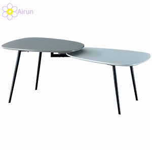 [Hot Item] Best Sale Wooden Coffee Tables Sets Simple Side Table Metal Legs End Table Sets