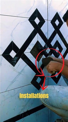 Precision Tile Inlay Tool in Action – Installing Decorative Mosaic Cutouts. #shorts #trending