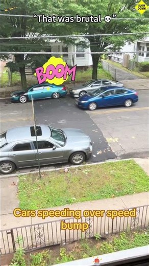 I sit here every day just to watch these cars go over the speed bump#funny #funnyvideos #funny