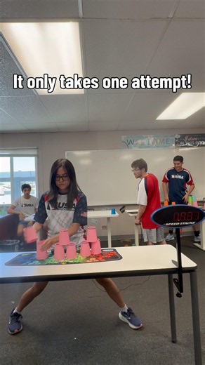 It only takes one attempt!🎆🇺🇸 #sportstacking #cupstacking #speedstacking #speedstacks #fast