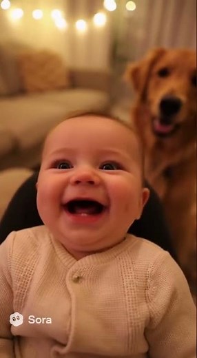 Cutest Family Moment | Dad Boops Baby’s Nose While Golden Retriever Watches