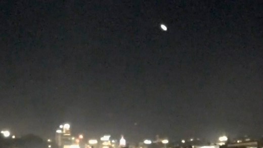 This is the moment a security camera captured a meteor streaking across the sky in Pittsburgh, Pennsylvania.