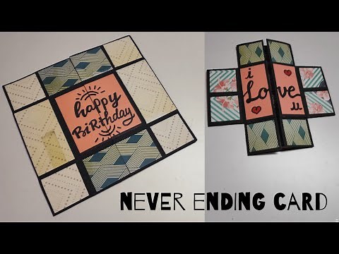 handmade card for birthday | diy birthday card | endless card | never ending card | by crafteholic
