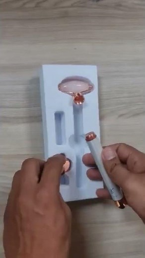 Caresmith Bloom Vibrating Rose Quartz Roller & Face Massager Set