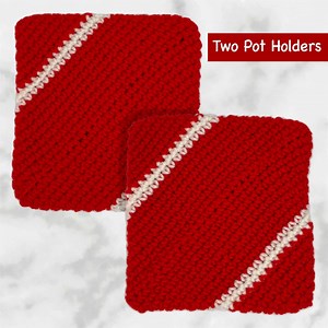 Maniques - Maniques double épaisseur en fil rouge | Blanc, deux tampons chauffants faits main au crochet - Etsy France