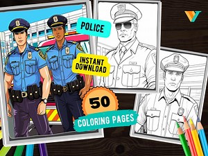 50 Police Coloring Pages, Printable PDF Digital Download, Professional Coloring Pages, Instant Download PDF File, Printable Color Book - Etsy UK