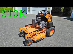 Brand New SCAG V-Ride II 36 Inch 19 HP Kawasaki FX Stand On Mower. How to Start, First Ride and Tips