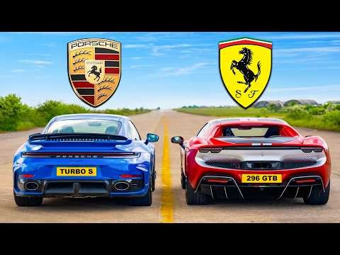 Porsche 911 Turbo S v Ferrari 296: DRAG RACE