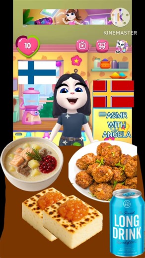 talking angela mukbang, finland food, Finnish meatballs Lihapullat, Leipäjuusto, episode 265