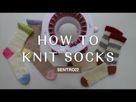 【SENTRO22】くるくる編み機でかかとのある靴下の編み方 How to Socks on the Sentro Knitting Machine
