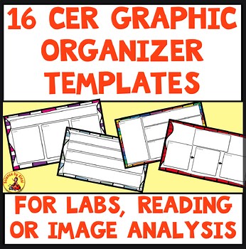 16 CER Graphic Organizers |  Writing Templates for Claim, Evidence, Reasoning