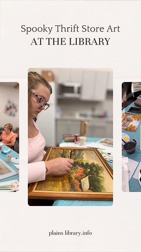 Old art, new spooky vibes 👻🖌️Thanks to everyone who joined us for this fun event! | Plains Community Library