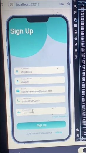 Login Signup UI Design Preview | App development #flutter #shorts