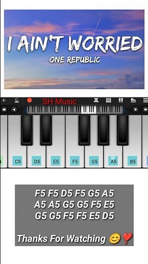 I Ain't Worried - One Republic ( Top Gun: Maverick ) Easy Piano Tutorial | #shorts