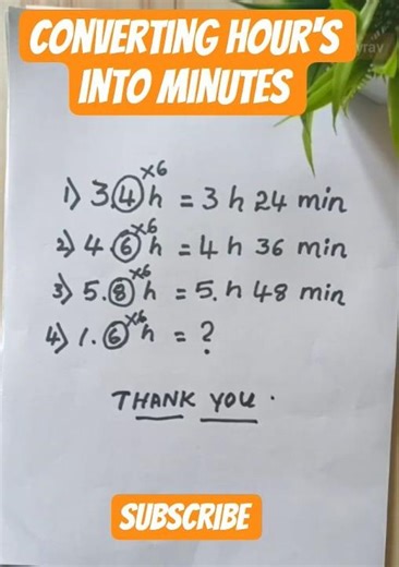 Converting hours into minutes #maths #mathstricks