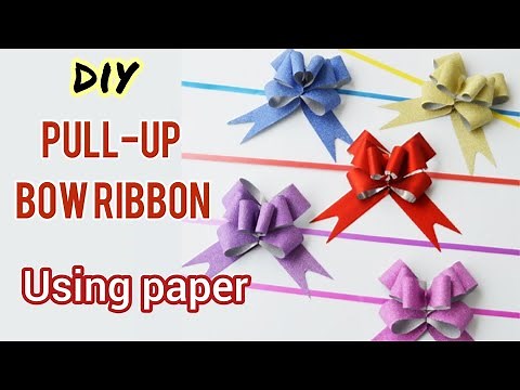 Pull bow using paper/pull up gift box ribbon tutorial/DIY