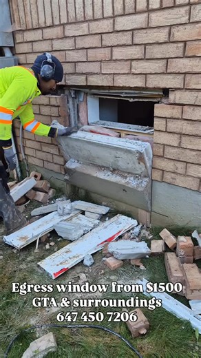 MC constuction on Instagram: "#egresswindow #concretecutting #egresswindows #basemententrance #sideentrance #basementrenovation"