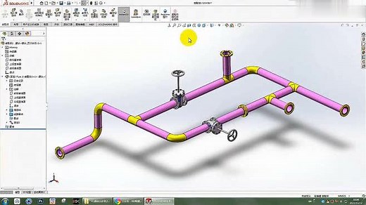 用SolidWorks创建一段管道，会画3D草图就行