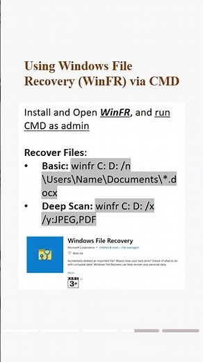 🔍 Recover Deleted Files Using CMD – 100% Working Methods! #recovery #deleted