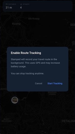 Stamped location tracking sample