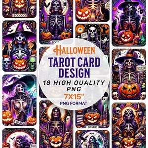 18 Halloween Tarot Card Png Bundle Pack, Woman Skeleton Design PNG, Spooky Png, Halloween Png Bundle Digital Download, - Etsy