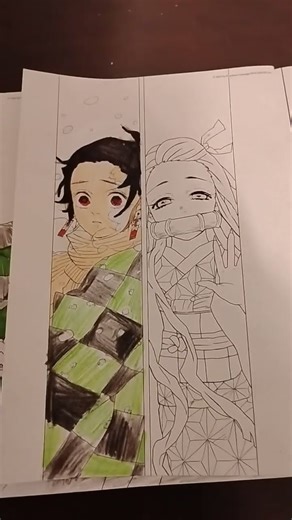 Coloring demon slayer pages pt 1 of 4 #demonslayer #kimetsunoyaiba #demonslayermerc
