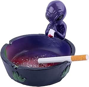 Amazon.com: 5.12" Outdoor Ashtray, Ash tray for Cigarettes and Cigars, Home Ashtray, Alien Fantasy Ashtray Decor for Home Office, Ornament Present (Purple) : Home & Kitchen