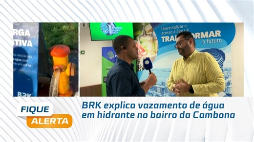 BRK explica vazamento de água em hidrante no bairro da Cambona