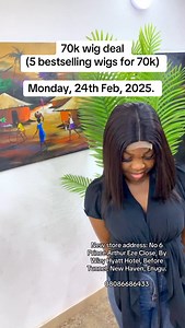 Everyone knows this is our current best seller, and it’s one of the 5 wigs that will be in the 70k wig deal. See eh, if you buy this 70k wig deal, there is no how you won’t sell out in a day!!! I said what I said. See you on Monday. New store address: No 6 Prince Arthur Eze Close, By Wizy Hyatt Hotel, Before Tunnel, New Haven, Enugu. 08086686433 | Lemonade Hair
