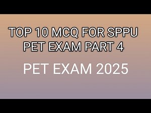 Top 10 MCQ question for sppu pet exam 2025 part 4