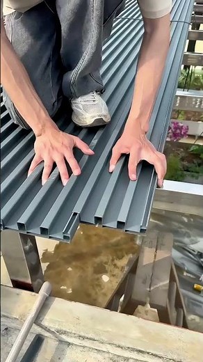 The process of building an aluminum shed on the roof