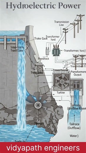 #vidyapathengineers How Hydroelectric Power Works ⚡💧