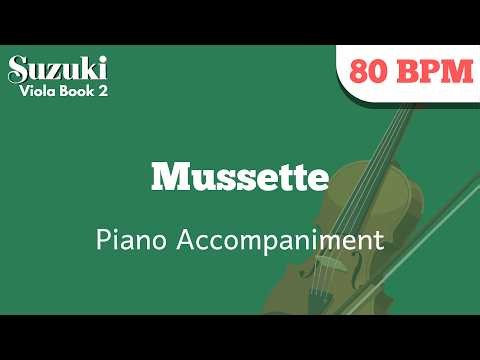 02 Musette | Suzuki Viola Book 2 | Piano Accompaniment 80 BPM