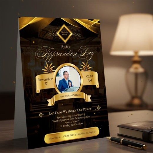 Pastor Appreciation Program: Elegant Church Celebration Template (digital Download) - Etsy