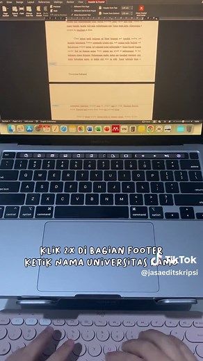 Cara membuat nomor halaman dan footer nama univ✅ #skripsi #skripsihack #fyp #tipsskripsi #nomorhalaman #pagenumber