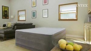 INTEX 64448 ULTRA PLUSH Headboard Air Mattress with Build-in Pump Airbed Foldable Sleep Camping Inflatable Air Mattresses