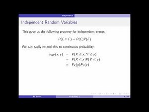 Data Science 1 - Probability 46 - Independent Random Variables