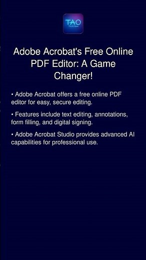 Adobe Acrobat's Free Online PDF Editor: A Game Changer!