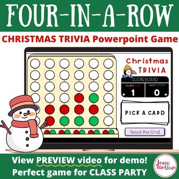 Four-in-a-Row Christmas Trivia PowerPoint Game